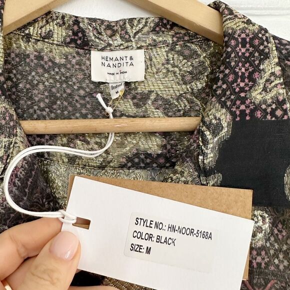 Hemant & Nandita Noor Chiffon Lurex Shirt - Picture 4 of 6